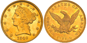 1840-O Half Eagle