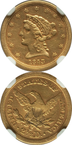 1843-C $2 1/2 Small Date, Crosslet 4, Variety 2