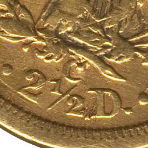 1843-C $2.50 Sm Date Variety 2