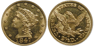 1847-D Quarter Eagle