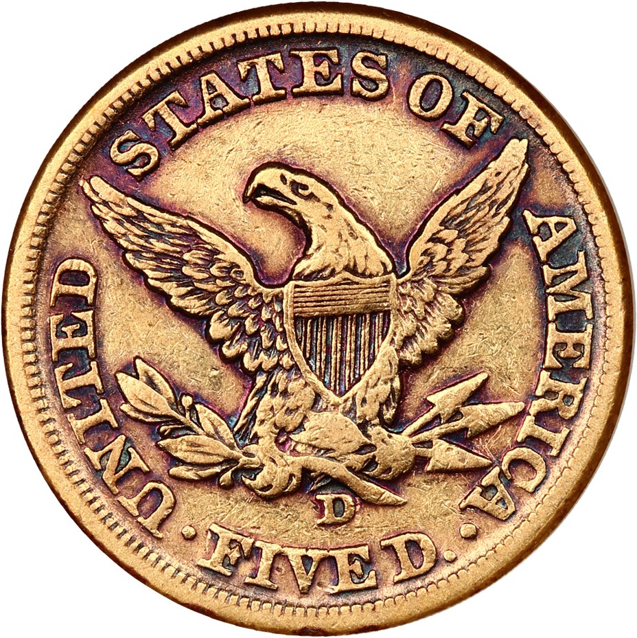 1861-D $5 Obverse